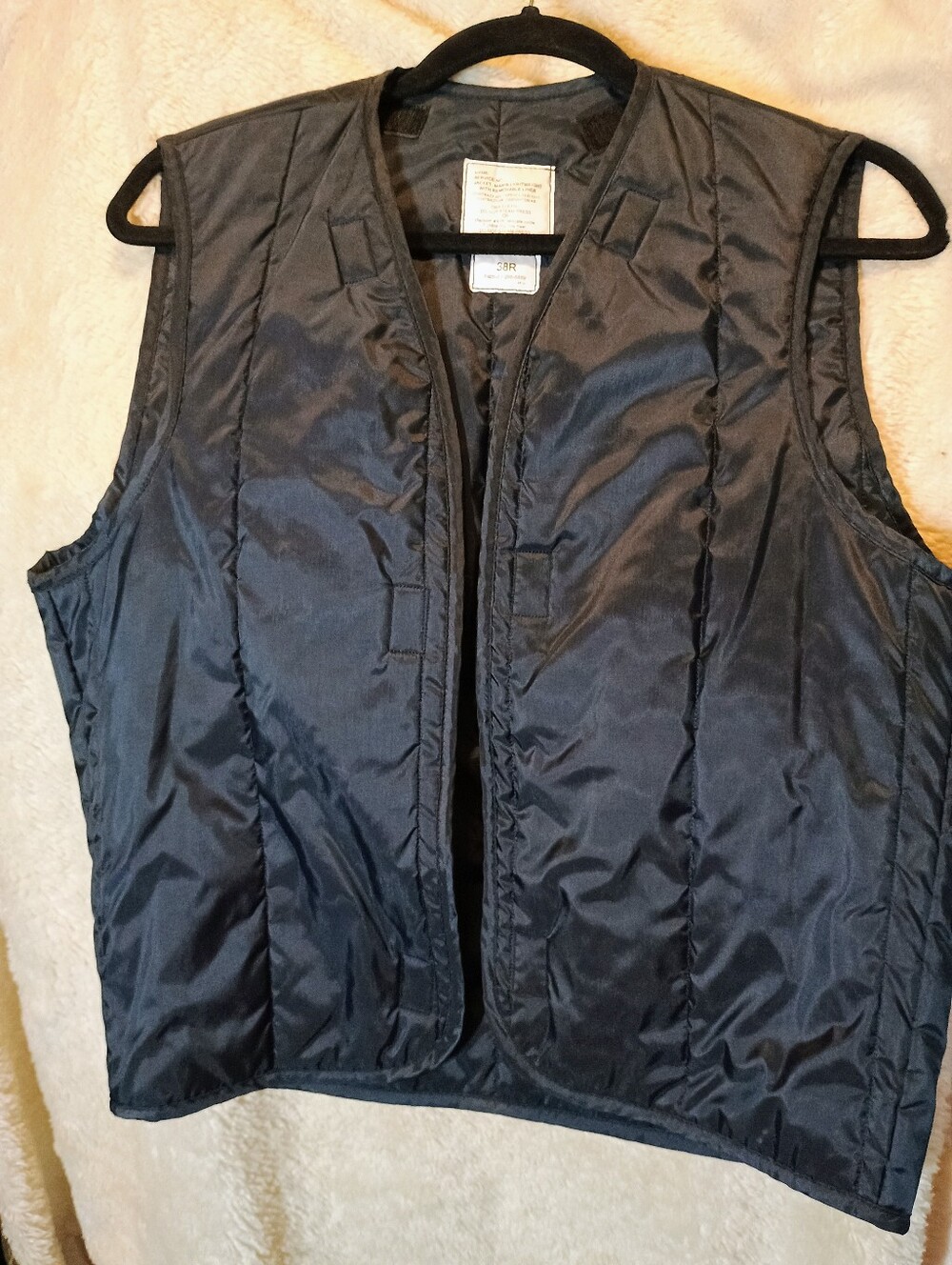 Gorpcore Black Military Vest Liner USGI Size 38R